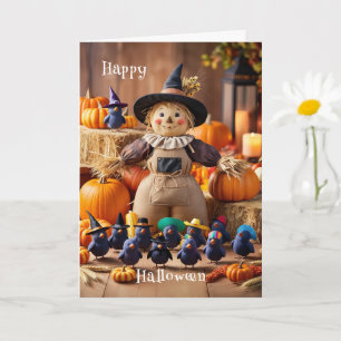 Carte Festive Scarecrow et Citrouille Patch Halloween