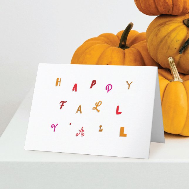 Carte Festive Type Happy Fall Y'all Folded Holiday (Créateur téléchargé)