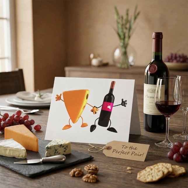 Carte Fête amusante de vin et de fromage (Créateur téléchargé)
