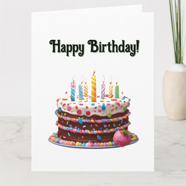 Carte Fête Cadeau à gâteau d'anniversaire sur mesure (Devant)