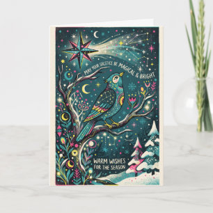 Carte Fête céleste de l'art populaire au solstice d'hive
