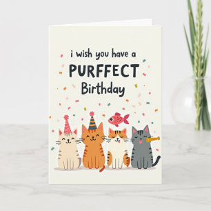 Carte Fête Chat Rayé