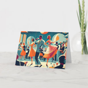 Carte Fête Cocktail du milieu du siècle de l'espace