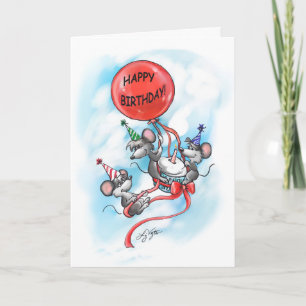 Carte Fête d’anniversaire heureuse de Mic, Mac et Moe