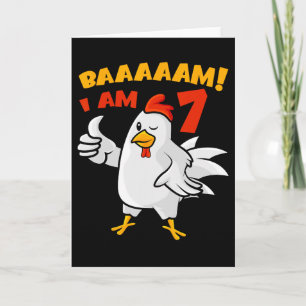 Carte Fête d'anniversaire 7 ans de poulet Ferme Poulet R