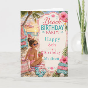 Carte Fête d'anniversaire à la plage