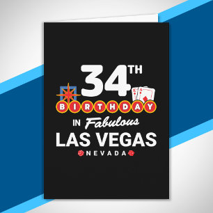 Carte Fête d'anniversaire à Las Vegas - 34e anniversaire