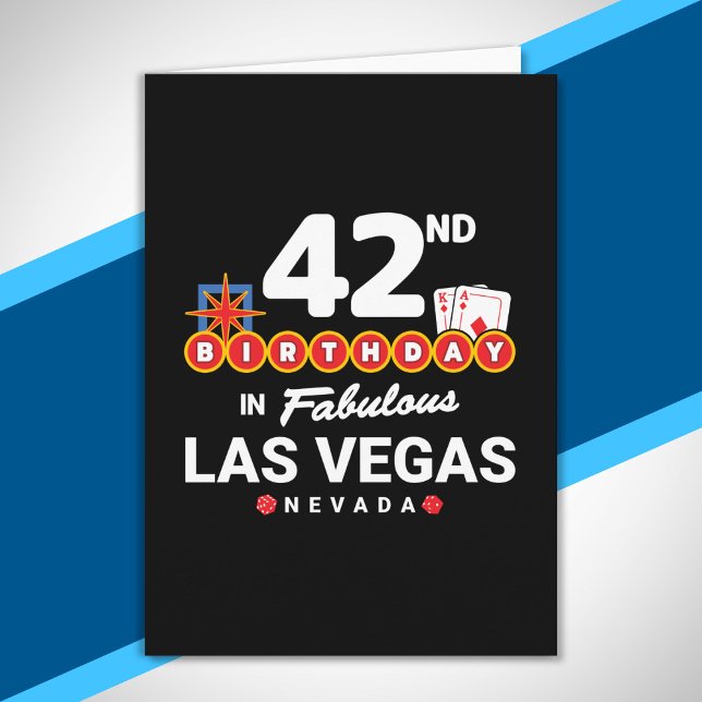 Carte Fête d'anniversaire à Las Vegas - 42e anniversaire (Créateur téléchargé)