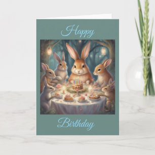 Carte Fête d'anniversaire adorable de lapin dans les Boi