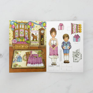 Carte Fête d'anniversaire adorable en gingembre à l'anci