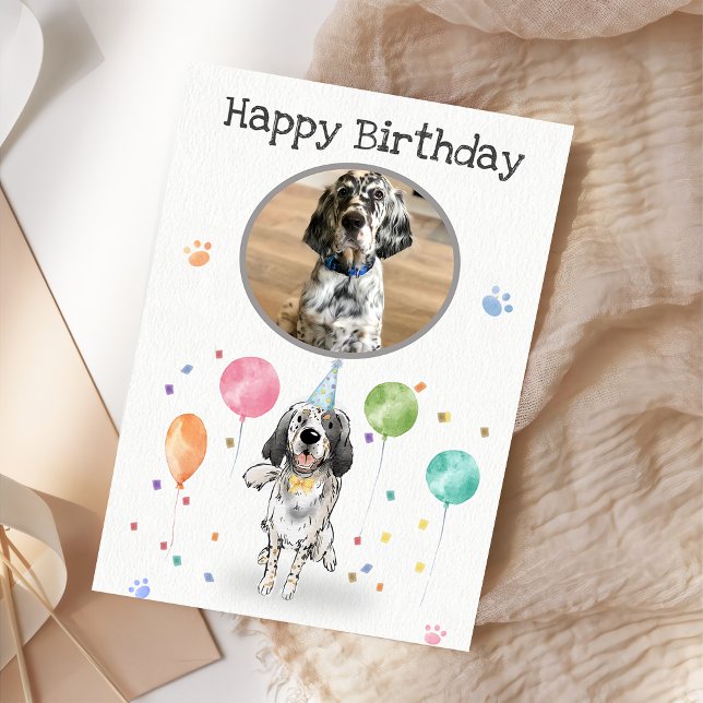 Carte Fête d'anniversaire Anglais Setter Chien Animal Ca (Créateur téléchargé)