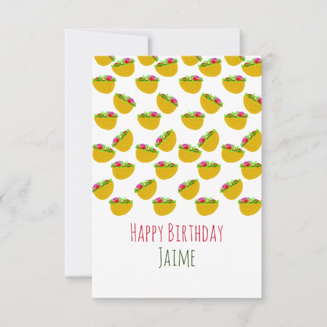 Carte Fête d'anniversaire aux bols de tacos (Devant)
