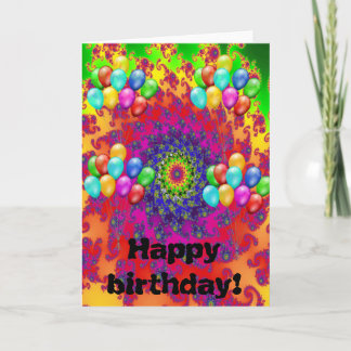 Carte Fête d'anniversaire avec ballons Félicitations Art