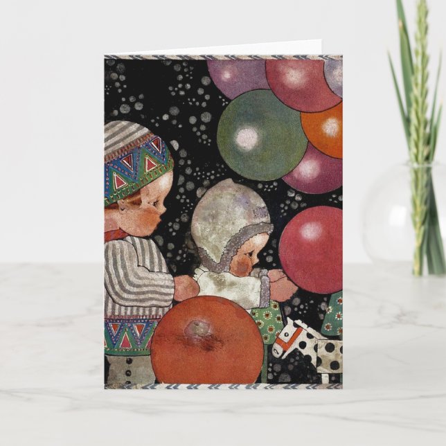 Carte Fête d'anniversaire, ballons et jouets pour enfant (Devant)