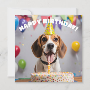 Carte Fête d'anniversaire beagle