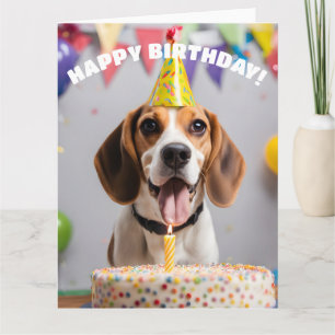 Carte Fête d'anniversaire beagle