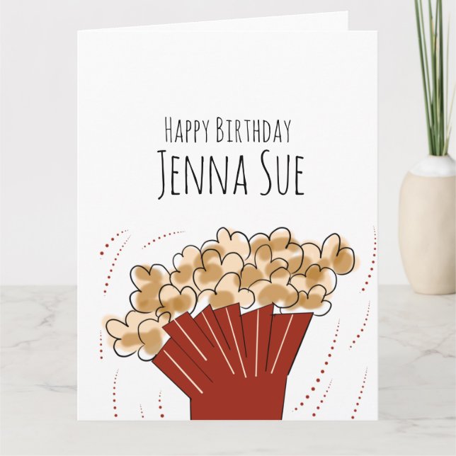 Carte Fête d'anniversaire cinéma en plein air Popcorn   (Devant)