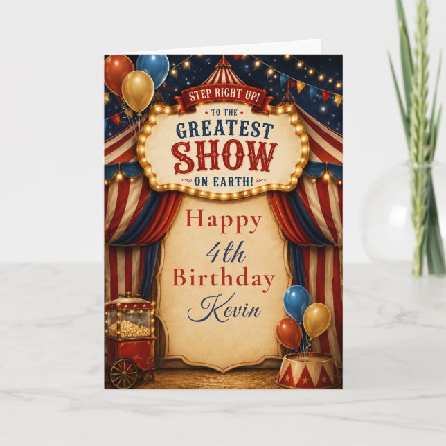 Carte Fête d'anniversaire cirque (Devant)