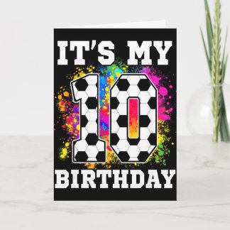 Carte Fête d'anniversaire de 10 ans Thème football C'est