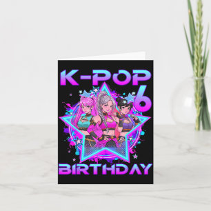 Carte Fête d'anniversaire de 6 ans K p Enfants Filles de