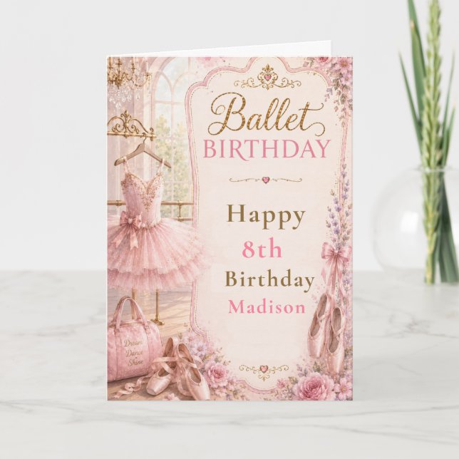 Carte Fête d'anniversaire de ballet (Devant)