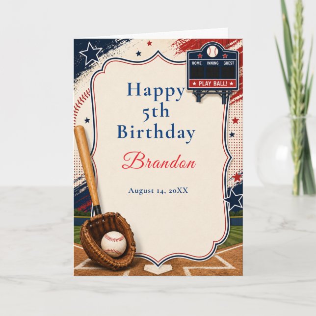 Carte Fête d'anniversaire de baseball (Devant)