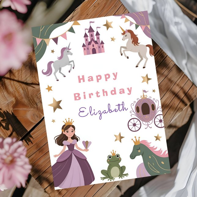 Carte Fête d'anniversaire de bébé fille Château de Conte (Créateur téléchargé)
