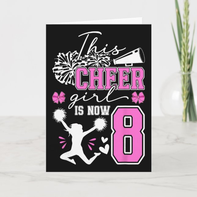 Carte Fête d'anniversaire de cheerleading 8 ans 8 ans Ch (Devant)