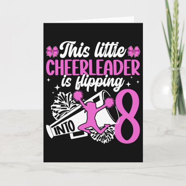 Carte Fête d'anniversaire de cheerleading 8 ans Cheerlea (Devant)