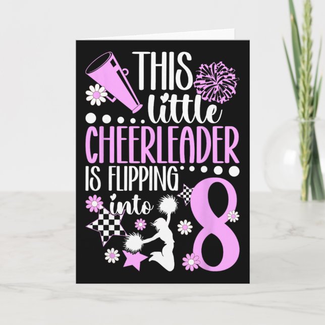 Carte Fête d'anniversaire de cheerleading 8 ans Cheerlea (Devant)