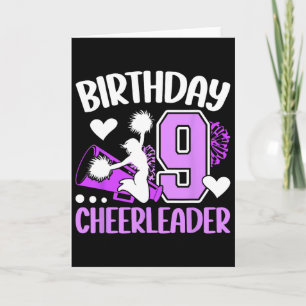 Carte Fête d'anniversaire de cheerleading 9 ans Cheerlea