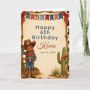 Carte Fête d'anniversaire de cow-boy