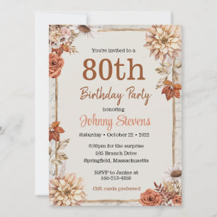 Carte Fête d'anniversaire de feuillage d'automne vintage