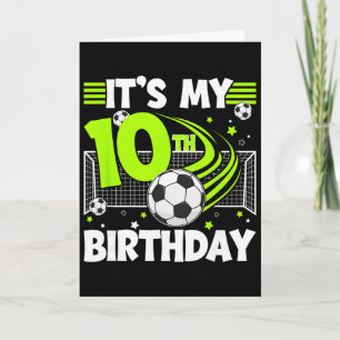 Carte Fête d'anniversaire de football 10 ans 10 ans Joue