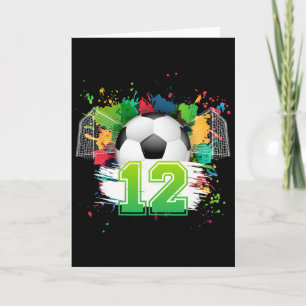 Carte Fête d'anniversaire de football 12 ans 12 ans Joue