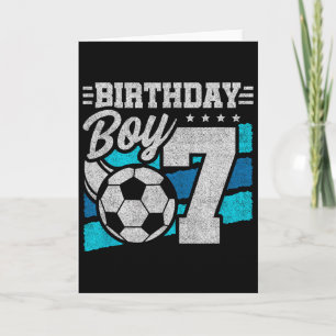 Carte Fête d'anniversaire de football - Garçon de 7 ans