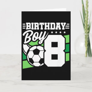 Carte Fête d'anniversaire de football - Garçon de 8 ans