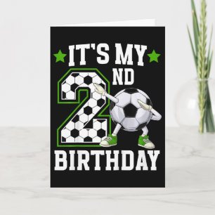 Carte Fête d'anniversaire de football pour enfants 2e an