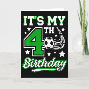 Carte Fête d'anniversaire de football pour enfants 4 ans