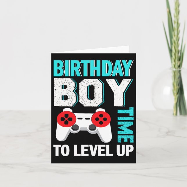 Carte Fête d'anniversaire de jeu vidéo pour garçon  (Devant)