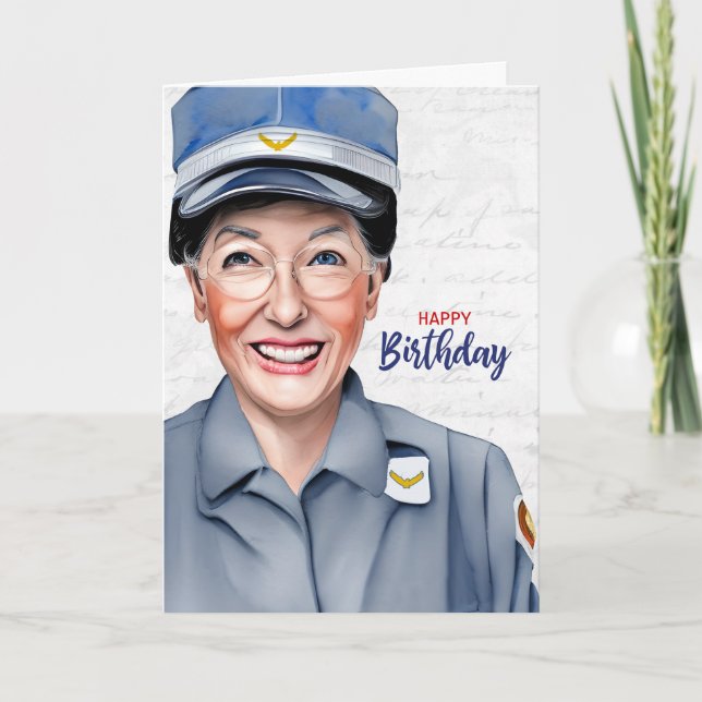 Carte Fête d'anniversaire de la factrice caucasienne (Devant)