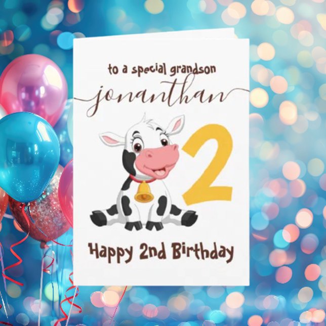 Carte Fête d'anniversaire de la vache magique pour Grand ( precious birthday card featuring that cute cow design)