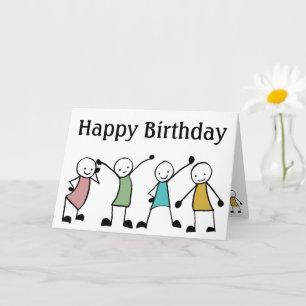 Carte Fête d'anniversaire de l'homme bâton