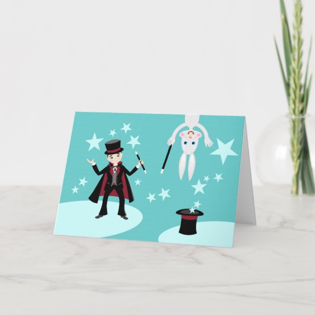 Carte Fête d'anniversaire de Magician Kid (Devant)