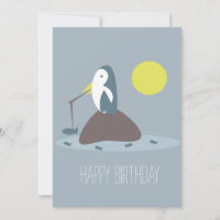 Fête d'anniversaire de pêche au pingouin mignon