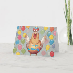 Carte Fête d'anniversaire de poulet