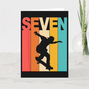 Carte Fête d'anniversaire de skateboard de 7 ans pour sk
