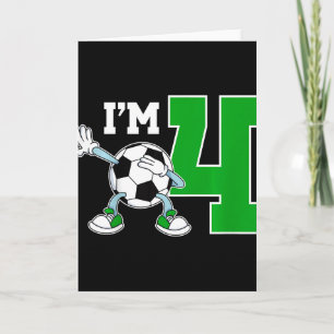 Carte Fête d'anniversaire de soccer pour enfants de 4 an