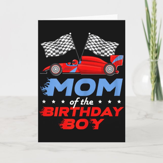 Carte Fête d'anniversaire de voiture de course Maman ado (Devant)