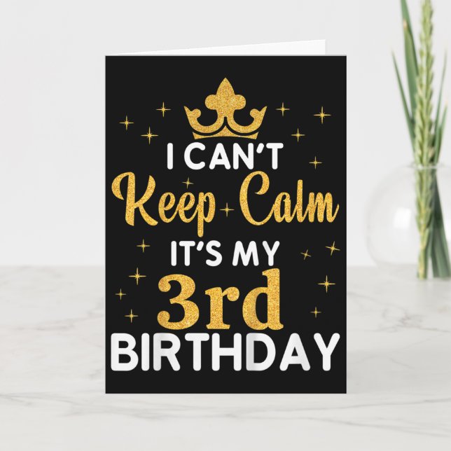 Carte Fête d'anniversaire d'enfants Je ne peux pas reste (Devant)
